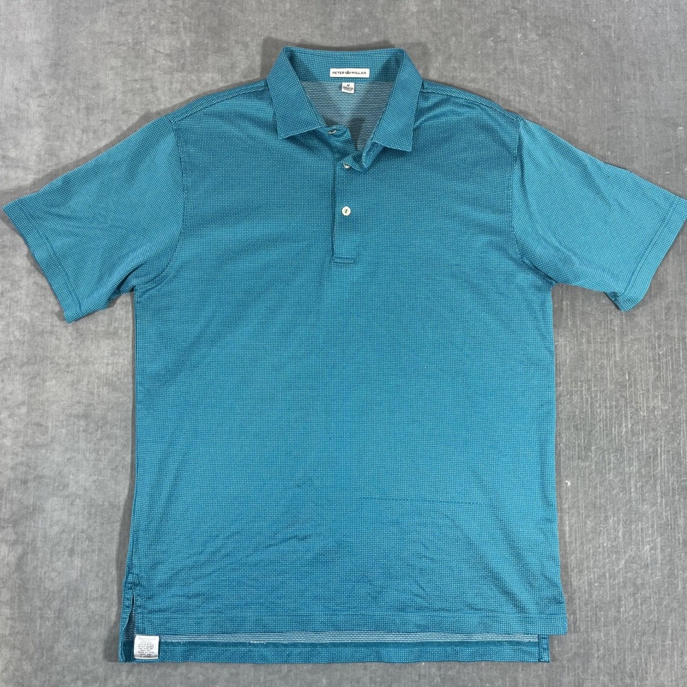Peter Millar Men Medium Teal Small Dot Print Shor… - image 1